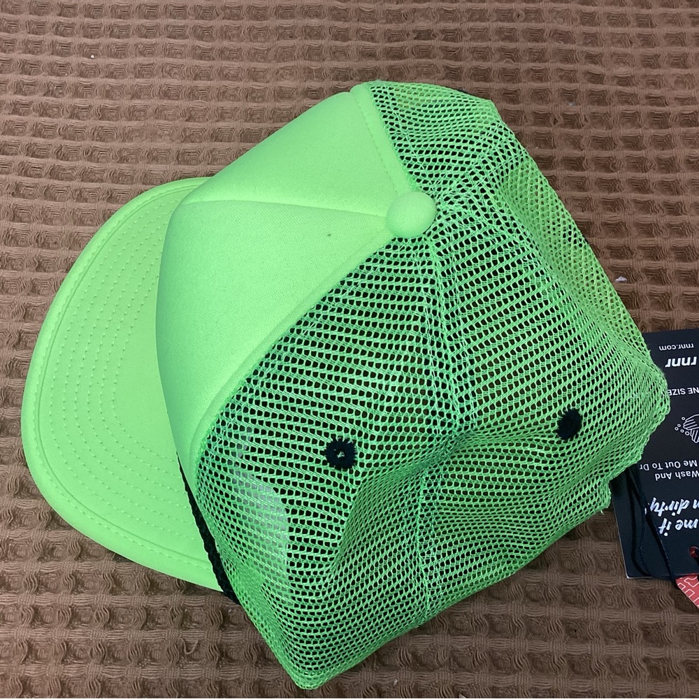 RNNR Hat Mesh StrapBack Cap Running Front Panel Neon Yellow Lightweight UPF 40 - Picture 6 of 6